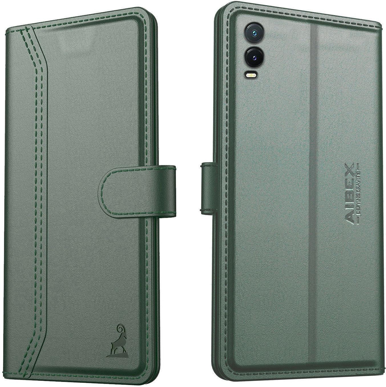 Vivo T1x Aibex PU Leather Flip Cover Foldable Stand & Pocket Magnetic Closure - Aibex
